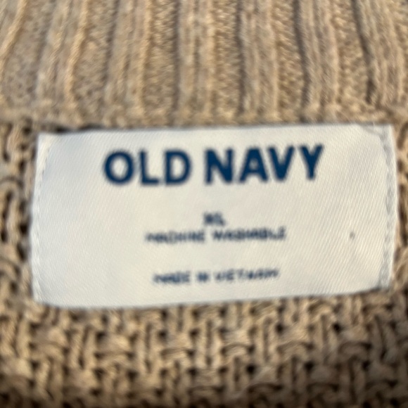 Old Navy Chunky Cable Knit Beige Sweater EUC Size XL Crew Neck Tunic - Picture 4 of 4